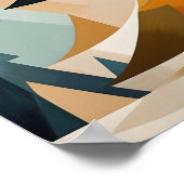 Art Deco Geometric Christmas Feathered Branches Poster (Ecke)