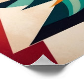 Art Deco Geometric Christmas Green Branches Poster (Ecke)