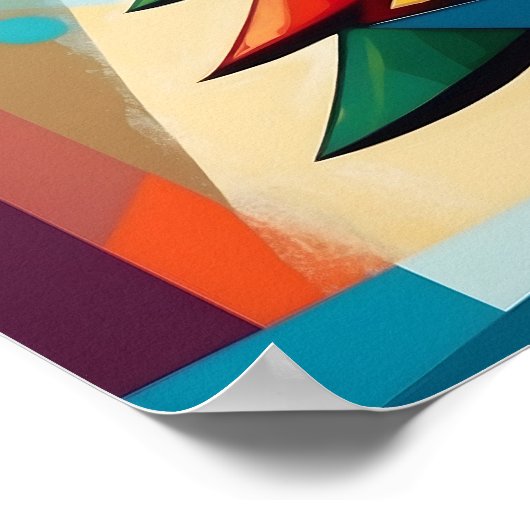 Art Deco Geometric Christmas Tree Multiple Triangl Poster (Ecke)