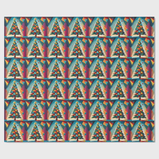 Art Deco Geometric Christmas Tree Triangle Heaven Geschenkpapier (Flach)