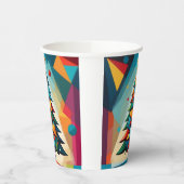Art Deco Geometric Christmas Tree Triangle Heaven Pappbecher (Links)