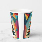 Art Deco Geometric Christmas Tree Triangle Heaven Pappbecher (Rechts)