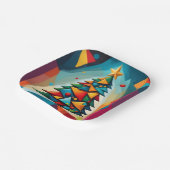 Art Deco Geometric Christmas Tree Triangle Heaven Pappteller (Gewinkelt)