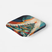 Art Deco Geometric Christmas Tree Triangle Pappteller (Gewinkelt)