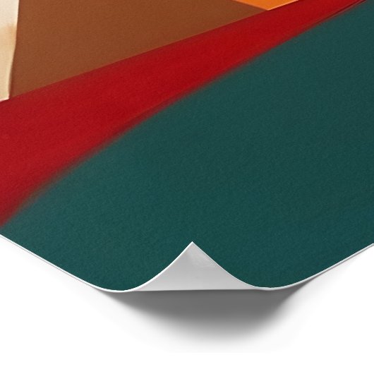 Art Deco Geometric Christmas Tree Triangle Poster (Ecke)