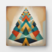 Art Deco Geometric Christmas Triangle Branches Fotoplatte (Vorderseite)