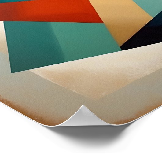 Art Deco Geometric Christmas Triangle Branches Poster (Ecke)