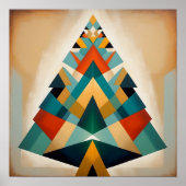 Art Deco Geometric Christmas Triangle Branches Poster (Vorne)