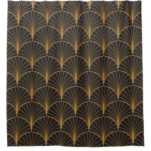 Art Deco Geometric Circles-Muster Duschvorhang (Vorderseite)