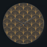 Art Deco Geometric Circles-Muster Große Wanduhr<br><div class="desc">Vintages Art Deco Nahtloses Muster. Geometrisch dekorativ mit Kreisstruktur. Hintergrund rückgängig machen. Geometrische Art Deco,  eine Touch der Geschichte. Art-Deco-Kreise bringen eine Touch von Retro. Deko,  Muster,  Hintergrund,  Lüfter,  Illustration,  Blumenmuster,  Nouveau,  Chinesisch,  nahtlos,  Stoff,  Dekoration,  Retro,  Palm,  Muschel,  Linie,  modern,  geometrisch,  Kreis,  Textur,  Blume</div>