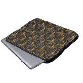 Art Deco Geometric Circles-Muster Laptopschutzhülle (Vorne Knopf)