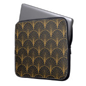 Art Deco Geometric Circles-Muster Laptopschutzhülle (Vorderseite Links)