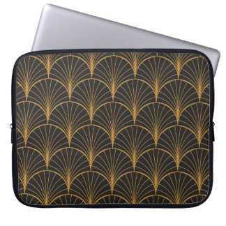 Art Deco Geometric Circles-Muster Laptopschutzhülle