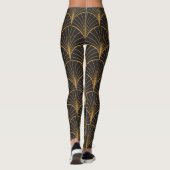 Art Deco Geometric Circles-Muster Leggings (Rückseite)