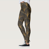 Art Deco Geometric Circles-Muster Leggings (Links)