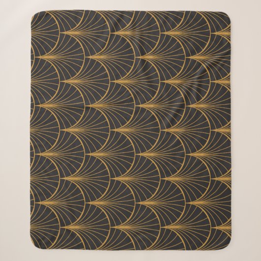 Art Deco Geometric Circles-Muster Sherpadecke (Vorderseite)