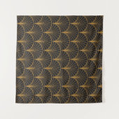 Art Deco Geometric Circles-Muster Wandteppich (Vorderseite (Horizontal))