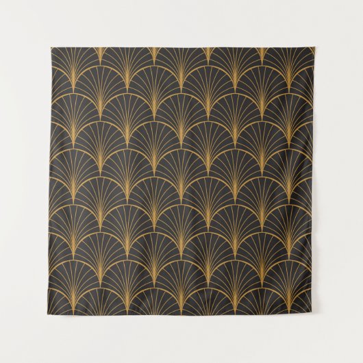 Art Deco Geometric Circles-Muster Wandteppich (Vorderseite)