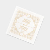 Art Deco Geometric Couple's Name CustomizedWedding Servietten Mit Folie (Links)