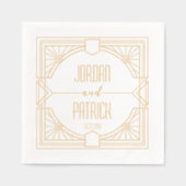 Art Deco Geometric Couple's Name CustomizedWedding Servietten Mit Folie (Vorderseite)