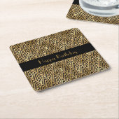 Art Deco Geometric Customizable Rechteckiger Pappuntersetzer (angewinkelt)