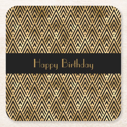 Art Deco Geometric Customizable Rechteckiger Pappuntersetzer (Vorderseite)