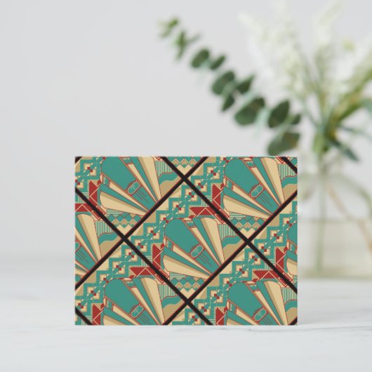 Art Deco Geometric Design Postkarte (Stehend Vorderseite)