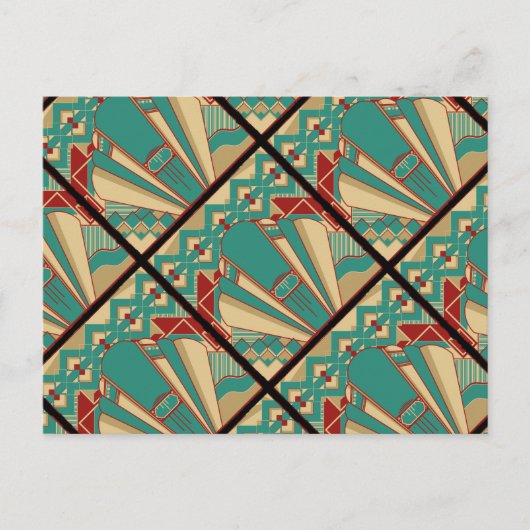 Art Deco Geometric Design Postkarte (Vorderseite)