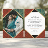 Art Deco Geometric Diamond Frame Thank You Card Dankeskarte