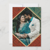 Art Deco Geometric Diamond Frame Thank You Card Dankeskarte (Vorderseite)