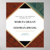 Art Deco Geometric Diamond Frame Welcome Sign Poster (Vorne)