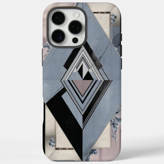 Art Deco Geometric Diamond iPhone Case (Rückseite)