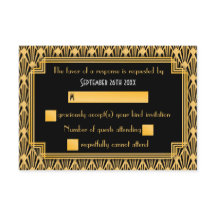 Art Deco Geometric Diamond Muster Wedding RSVP