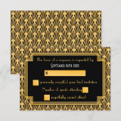 Art Deco Geometric Diamond Muster Wedding RSVP Karte (Vorne/Hinten)