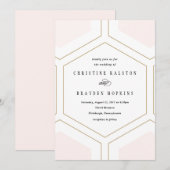 Art Deco Geometric Diamond Wedding Einladung (Vorne/Hinten)