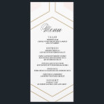 Art Deco Geometric Diamond Wedding Menu Card Menükarte<br><div class="desc">Herrliche,  auf dem Trend stattfindende Einladungen mit einem geometrischen,  diamanten Design. Der gesamte schwarze Text hebt sich durch dieses Design hervor. Ideal für eine Art-Deko oder ultra-Mod Hochzeit sind sie klassisch und klassisch mit einer schicken geometrischen Touch.</div>