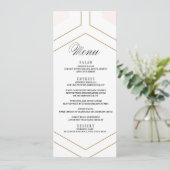 Art Deco Geometric Diamond Wedding Menu Card Menükarte (Stehend Vorderseite)
