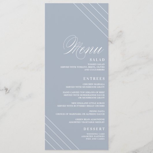 Art Deco Geometric Diamond Wedding Menu Card Menükarte (Vorderseite)