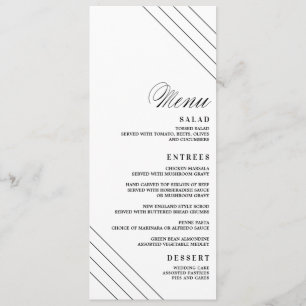 Art Deco Geometric Diamond Wedding Menu Card Menükarte