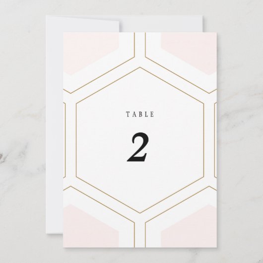 Art Deco Geometric Diamond Wedding Tischnummer (Rückseite)