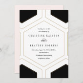 Art Deco Geometric Diamond Weditation Einladung (Vorne/Hinten)