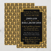 Art Deco Geometric Diamonds Muster Hochzeit Einladung (Vorne/Hinten)