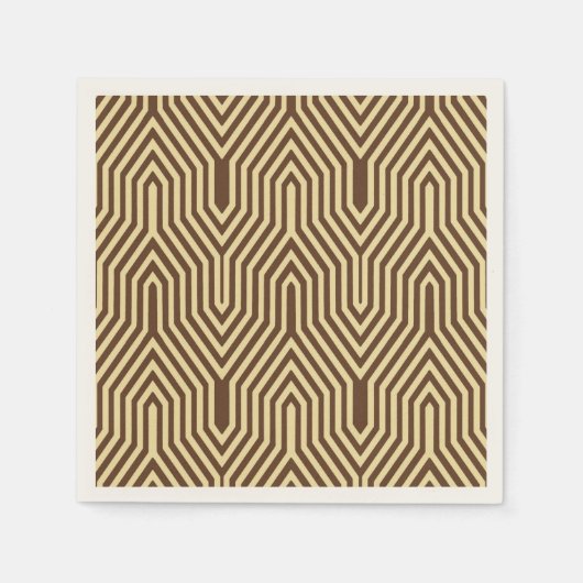 Art Deco Geometric - dunkelbraun und braun Serviette (Vorderseite)