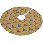 Art Deco Geometric Floral Textur Polyester Weihnachtsbaumdecke (Schrägansicht)