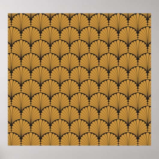 Art Deco Geometric Floral Textur Poster (Vorne)