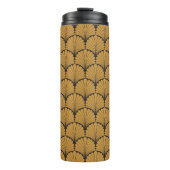 Art Deco Geometric Floral Textur Thermosbecher (Vorderseite)