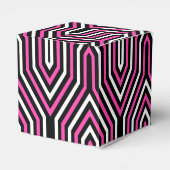 Art Deco Geometric - Fuchsia rosa, schwarz und wei Geschenkschachtel (Rückseite)