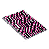 Art Deco Geometric - Fuchsia rosa, schwarz und wei Notizblock (Rechte Seite)