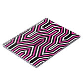 Art Deco Geometric - Fuchsia rosa, schwarz und wei Notizblock (Linke Seite)