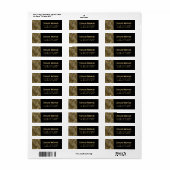 Art Deco Geometric Gold Black Rücksendeadresse (Vorne)